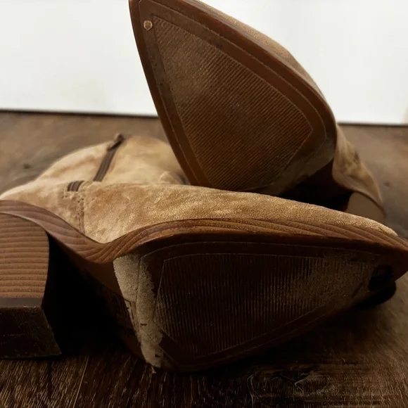 Tan "Suede" Booties - Picture 4 of 9